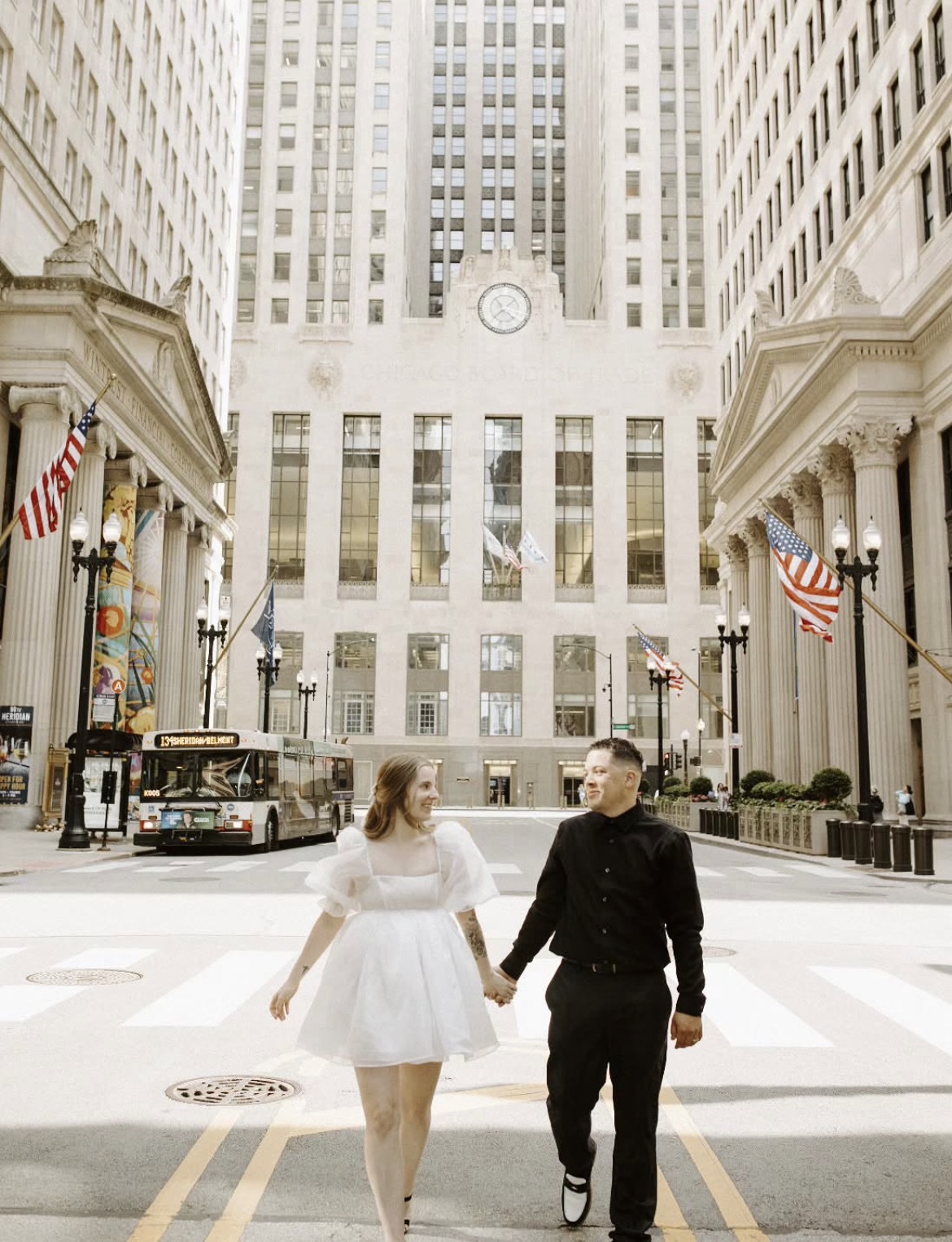 Jacob Capeles with his wife in downtown Chicago